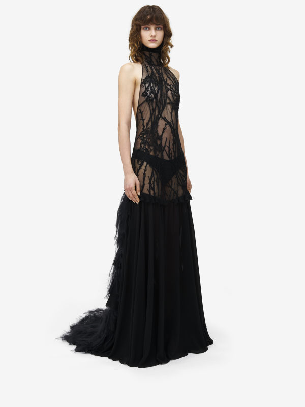 ALEXANDER MCQUEEN - Hawthorn Branch Embroidery Evening Dress - Item 832067QZAOW1
